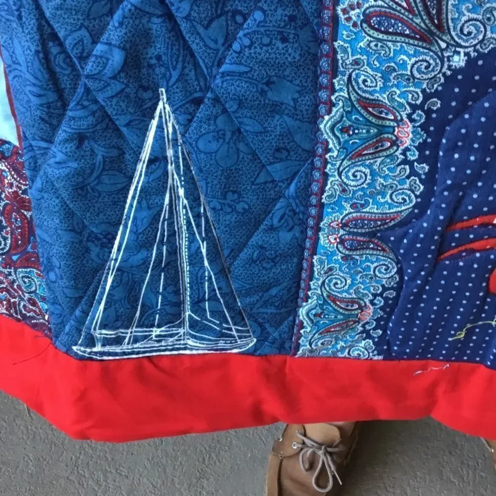 NWT. Hand Crafted Nautical Lap Quilt